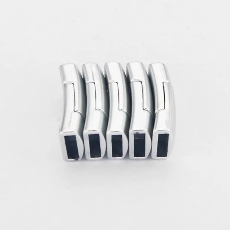 5Sets Sliver Plated Tone Strong Magnetic Smooth Clasp For 5mm 10mm Flat Leather Cord Bracelet Jewelry Accessories Findings