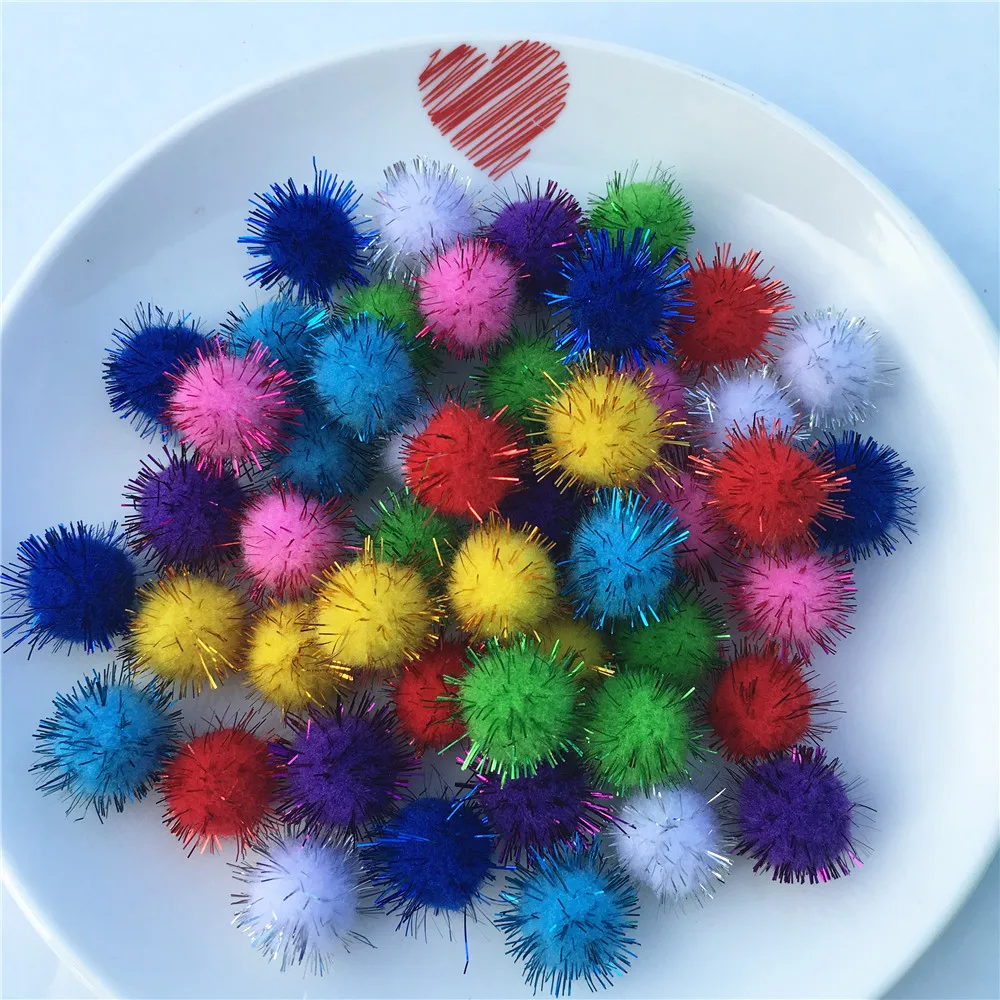 100 sztuk 20mm kolorowe pompony Mini puszyste miękkie Pom Poms puszyste pluszowe piłka dziecko zabawki ręcznie robione dekoracje ślubne DIY Craft