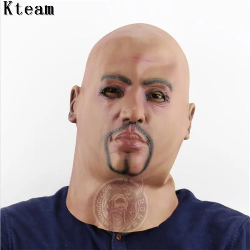 Realistic Latex Human Mask Scary Full Head Male Man Face Masks for Halloween Costume Cosplay Fancy Dress Crossdress Male Mask