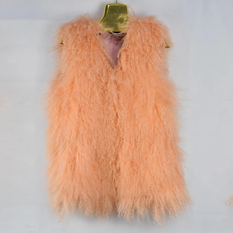 Real Sheep Fur Vest for Women, Casual Warm Coat, Fluffy Jacket, Fashion, New, 2023