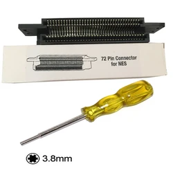 Game Cartridge Slot Connector for NES 72 Pin Replacement Repair Parts +3.8mm  Screwdriver Bit Screw Driver GameBit with Handle