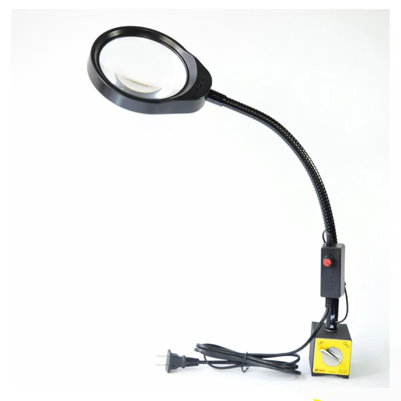 3x 5x 8x 10x 20x Magnetic Machine Work Lamp with Magnifying Glass for Metal Repairing,Welding,Inspection