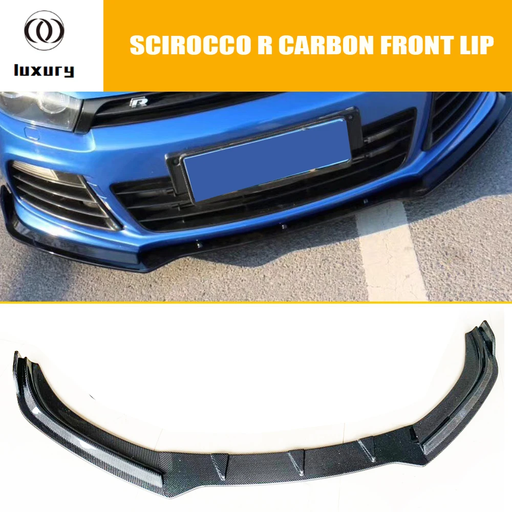 Carbon Fiber Front Bumper Chin Lip Splitter for Scirocco R R20 2009 - 2014