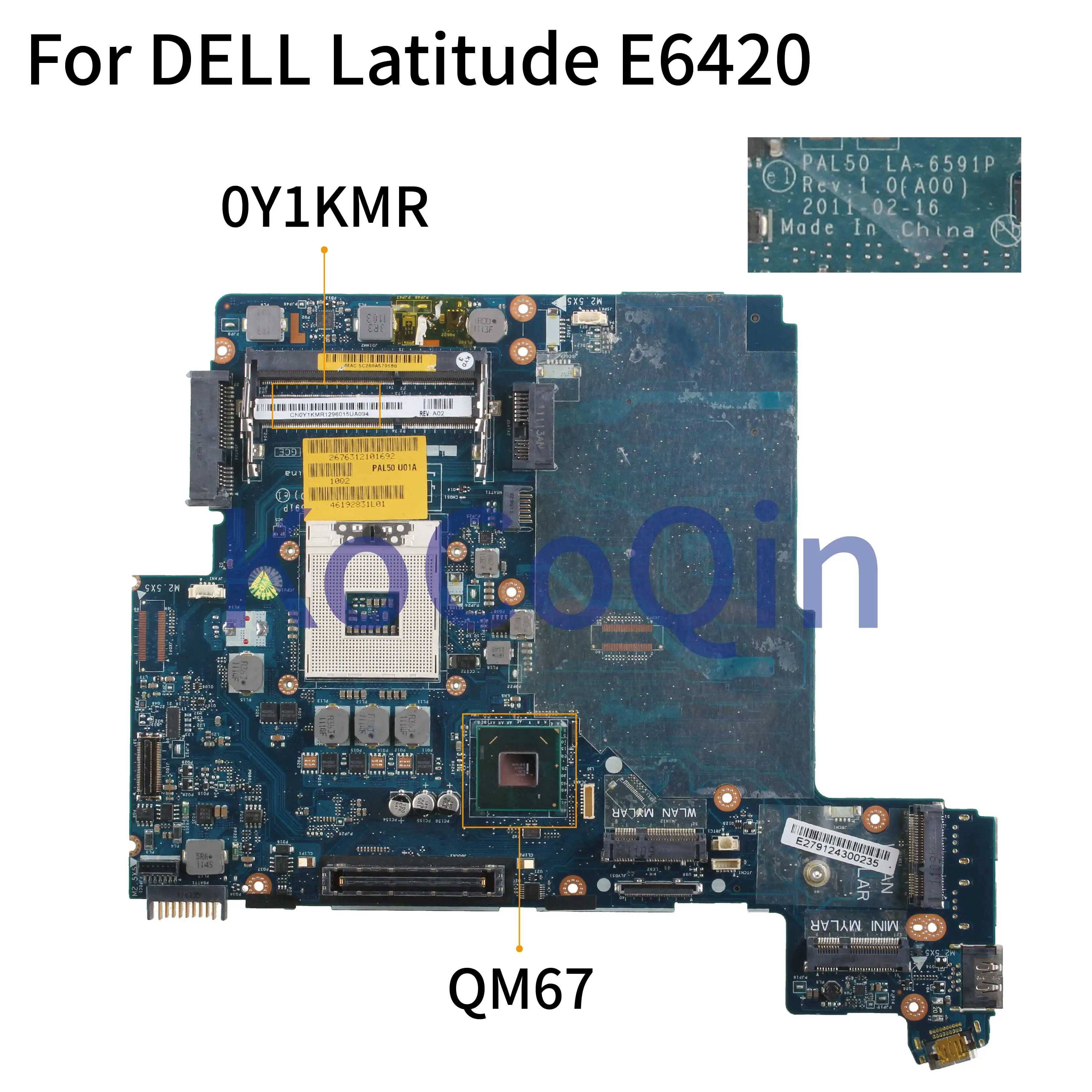 

KoCoQin ноутбук motherboardFor DELL Latitude E6420 Core QM67 материнская плата CN-0Y1KMR 0Y1KMR PAL50 LA-6591P тестирование