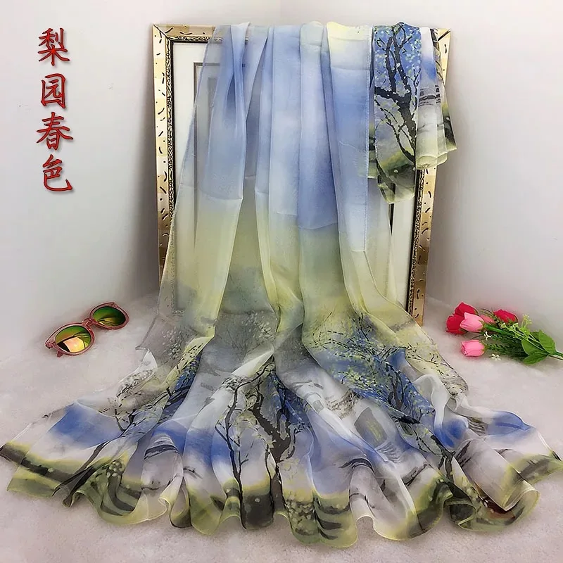 180*145cm Oversize Sunscreen Pareo Beach wrap Shawl Summer Chiffon Flower Silk Scarf Women bandanna lady foulard female muffler