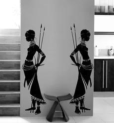 Housewares Tribal Two African woman Wall Decal Vinyl Wall stickers home decor Living Room Morden Design Wall Art Mural A190