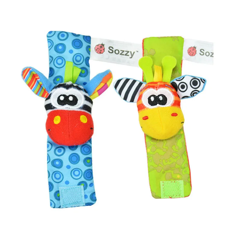 Baby Rattles Wristband Socks Plush Toy Newborn Animal Cute Cartoon
