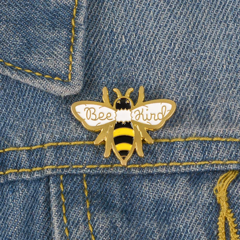 Bee Kind Honey Brooch Lapel Be Enamel Pin Animal Jewelry for Men Women