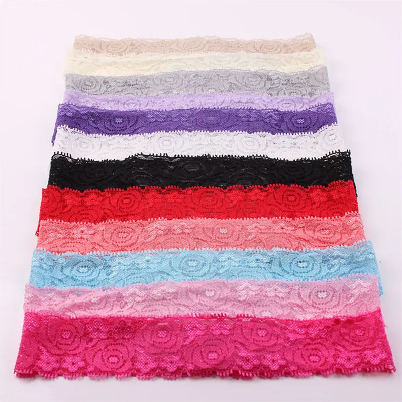 5 Pcs/Lot Newborn 40mm Elastic Lace Headband Girls Kids DIY Hair Band Accessories Handmade DIY Tools