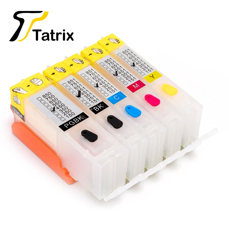 5PCS Refillable Ink Cartridge PGI450 CLI451 Compatible for Canon PIXMA IP7240 MG5440 Printer Empty Status