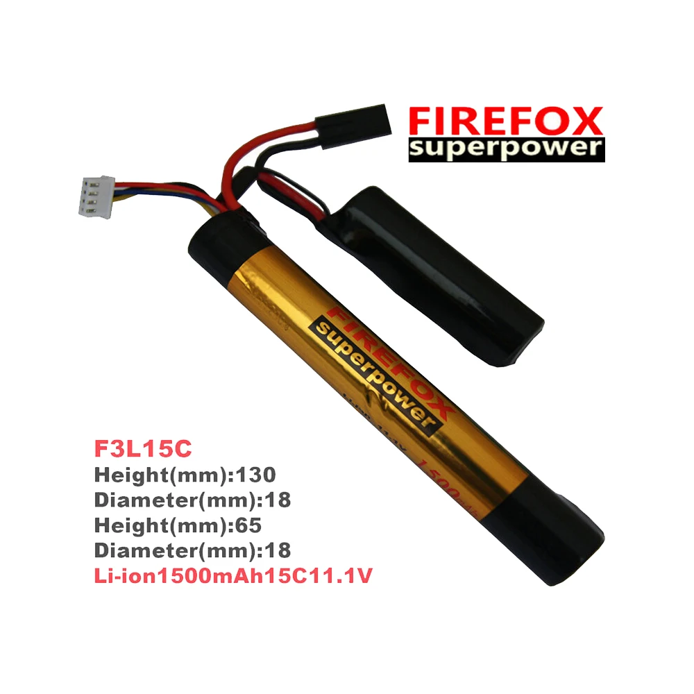 

1pcs 100% Orginal FireFox 11.1V 1500mAh 15C Li Po AEG Airsoft Battery F3L15C