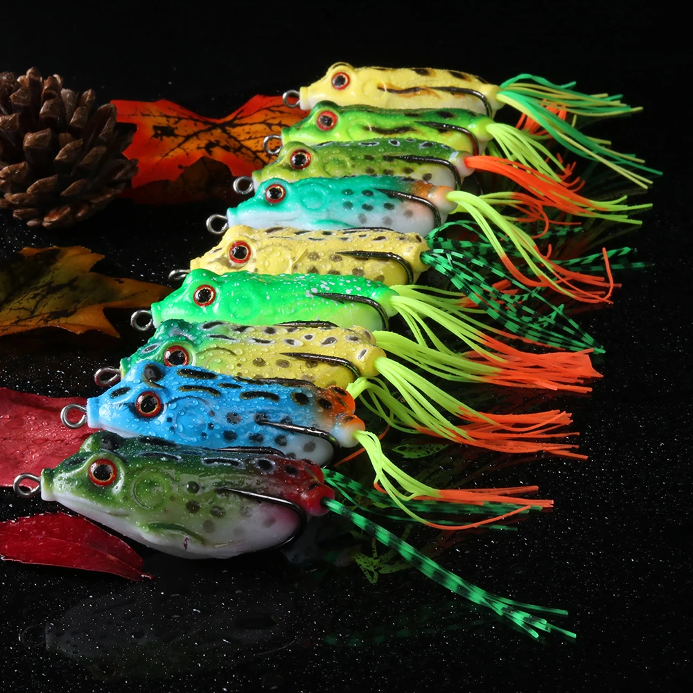 

Goture 9pcs/set Frog Fishing Lure 5.5CM 12.5G Topwater Fishing Wobblers Soft Artificial Bait for Snakehead Silicone Pesca Isca