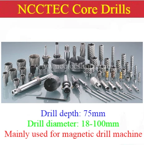 

[3'' 75mm drill depth] 18-100mm T.C.T. annular cutter Tungsten carbide tipped core drills bits for magnetic drill machine