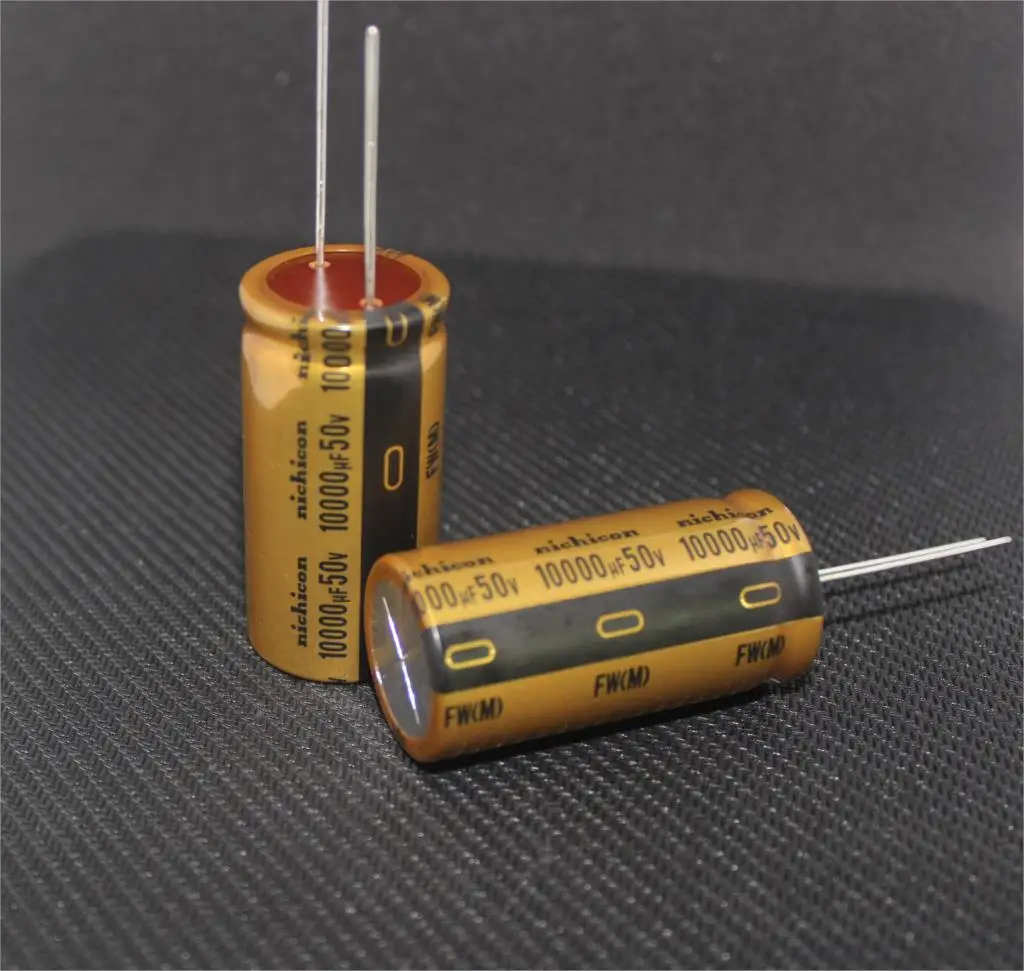 5pcs/10pcs NICHICON audio capacitor 50v 10000uf FW 25*50 audio super capacitor electrolytic capacitors free shipping