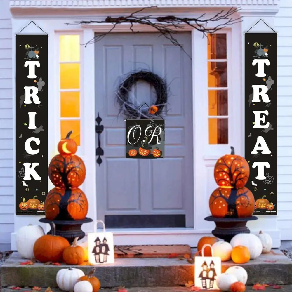 

HUIRAN Trick or Treat баннер для Хэллоуина, 2022, украшения для Хэллоуина, вечерние товары для дома