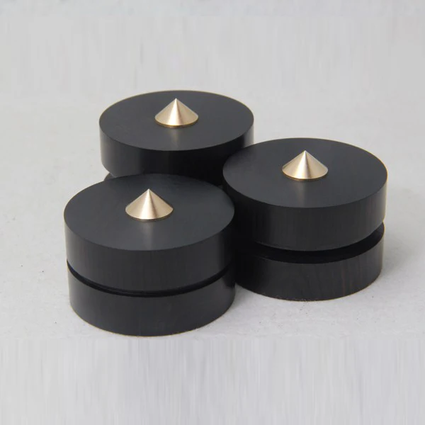 Big 6 pcs Ebony spike with copper tip and 6 base vibration isolation cone and dise