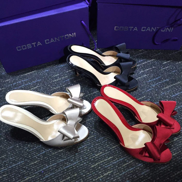 2021 Scarpe Donna estate Grande Arco Sottile Tacchi Alti Pantofole Peep Toe Ciabatte Della Signora Presentazioni Aziende Produttrici Giochi Più