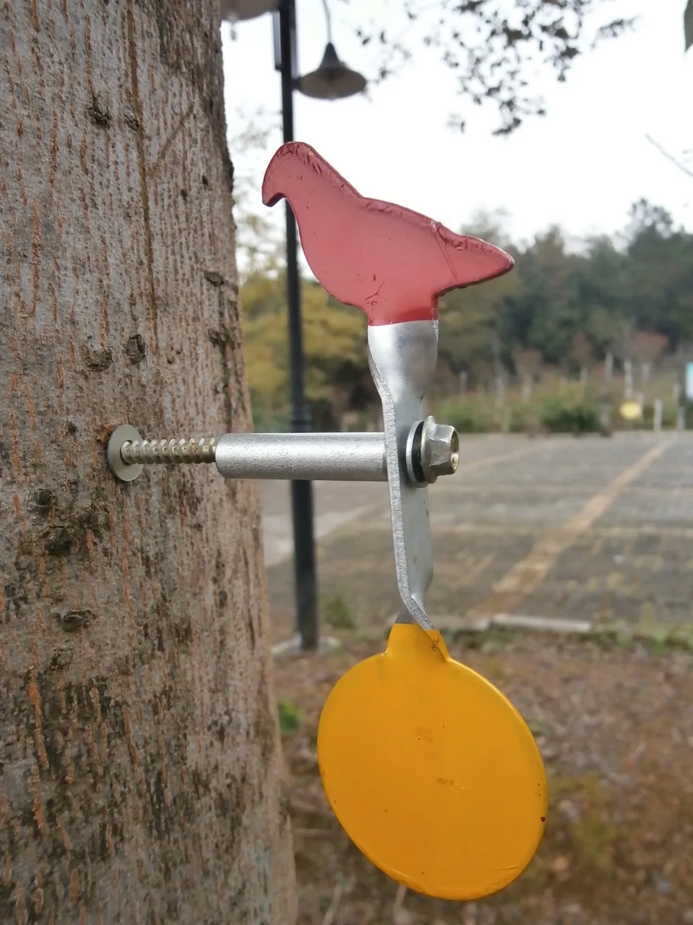Screwed-type Steel Plinking Target--Pigeon+Round / Also For Paintball, lead Pellet gun, steel bbs, slingshot Shooting Purpose