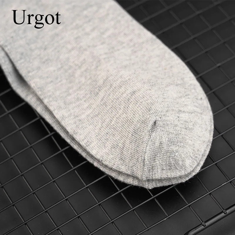 Urgot 5 Pairs Large Big Plus Size 46,47,48 Mens Socks Business Casual Ankle Socks All-match Pure Color Cotton Calcetines Hombre