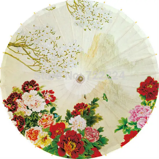 Free shipping Classical handmade colorful Blooming Peony painting oiled paper waterproof sunscreen decoration umbrella