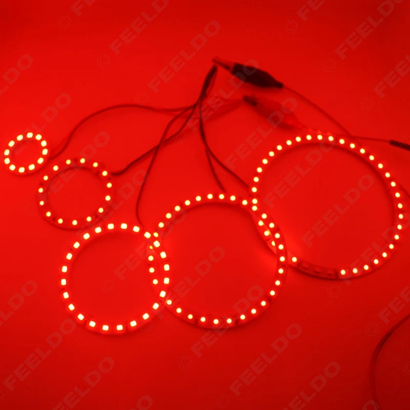 FEELDO 2pcs 60mm Car Angel Eyes 1210/3528 15SMD LED Headlight Halo Ring Angel Eye Lighting White Red Blue #HQ2667