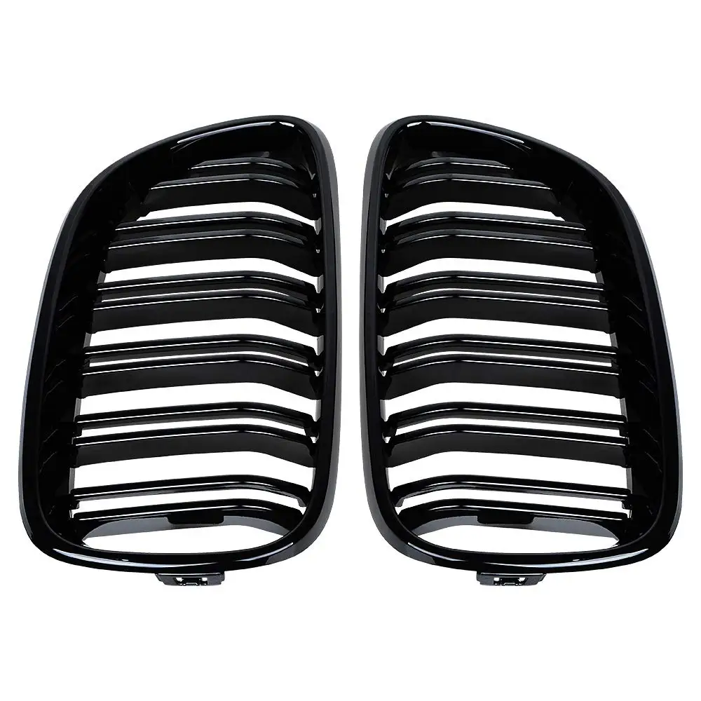 Parrilla de riñón de capó delantero de doble listón de Color de fibra de carbono Compatible con BMW F22 F23 M2 2014-2018 para BMW 225i 218i 220i