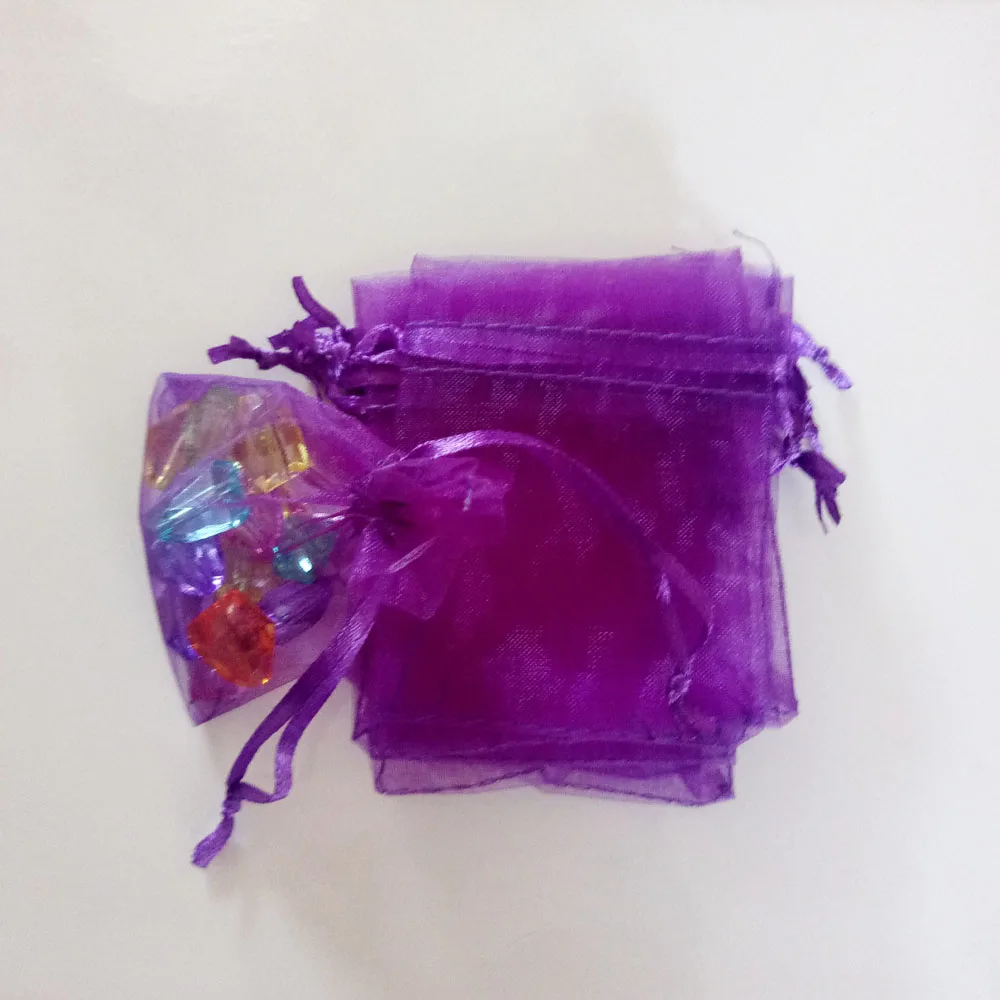 

Dark Purple Organza Bag 100pcs Jewelry Packaging Display Jewelry Gift Bags Wedding Drawstring Bag Woman Gift Storage Bags