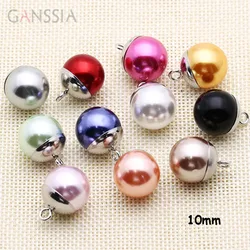 10pcs/lot  Size:10mm Multi-colors resin Pearl metal shank buttons for DIY Garment embellishment buttons Sewing (ss-134)