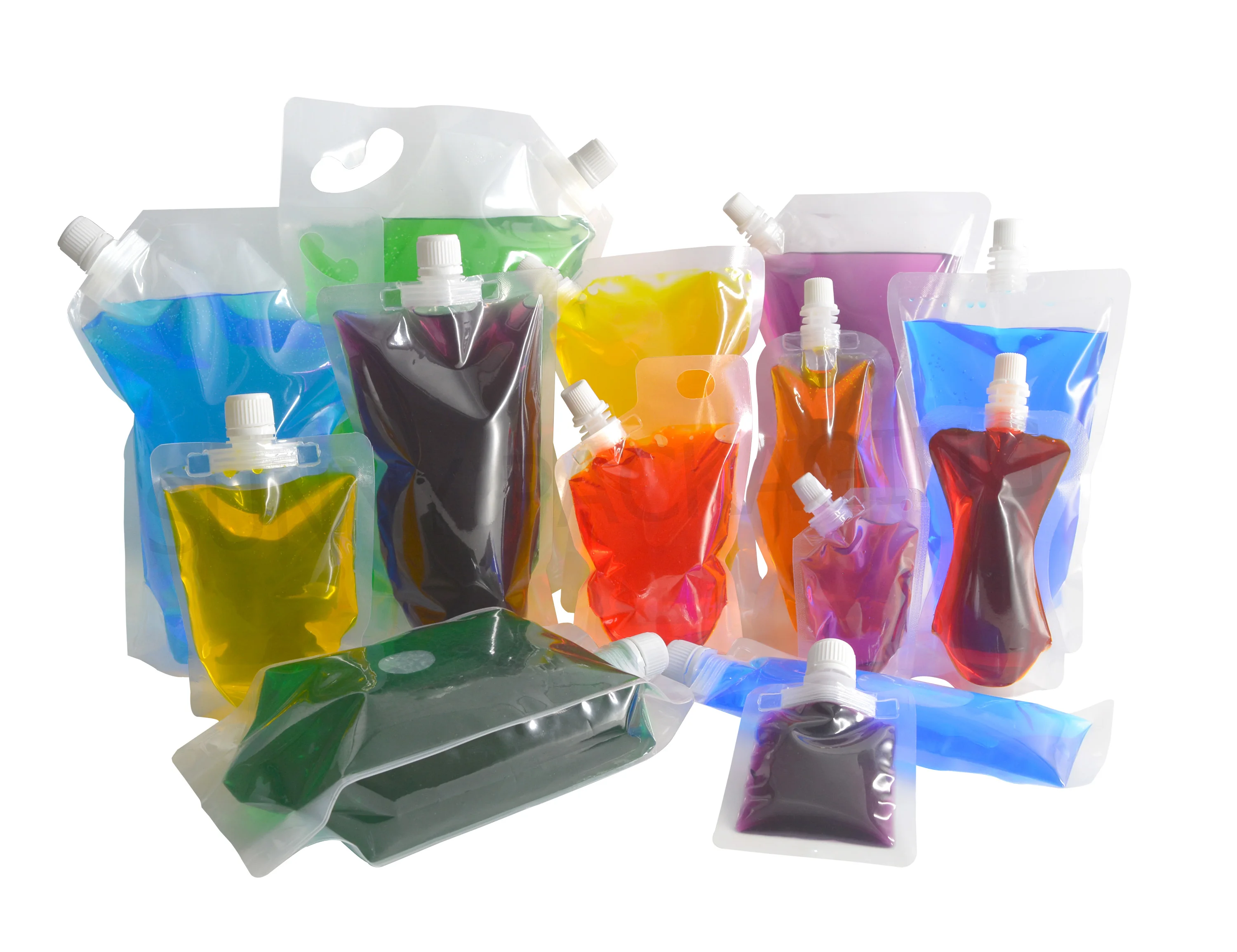 

20 pcs Full Transparent Plastic Spout Pouch Juice Pouch,Wine Flask Pouch BPA Free Food Materials Storage Bags 800 ml-10000ml