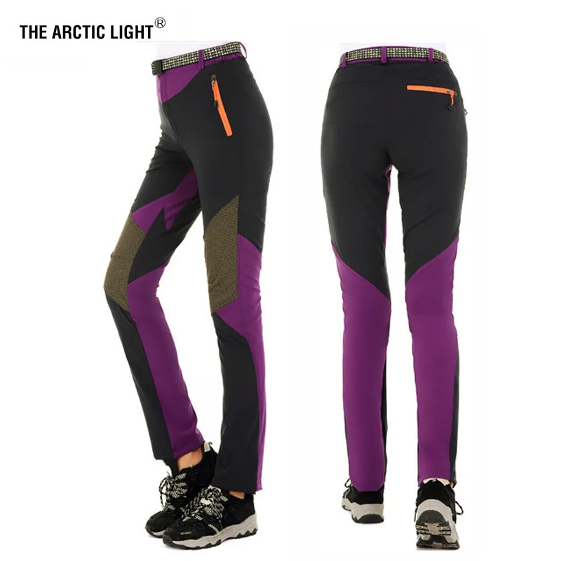 TRVLWEGO-Pantalones deportivos de poliéster para mujer, Pantalón elástico sólido de secado rápido para senderismo, montañismo, senderismo, correr y