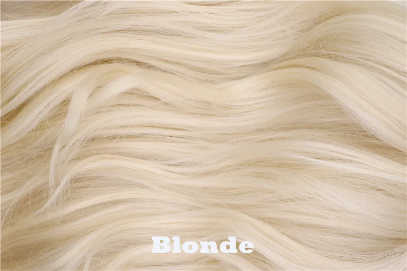 QQXCAIW Long Curly Blonde Wig Cosplay Costume Party Women  70 Cm High Temperature Synthetic Hair Wigs