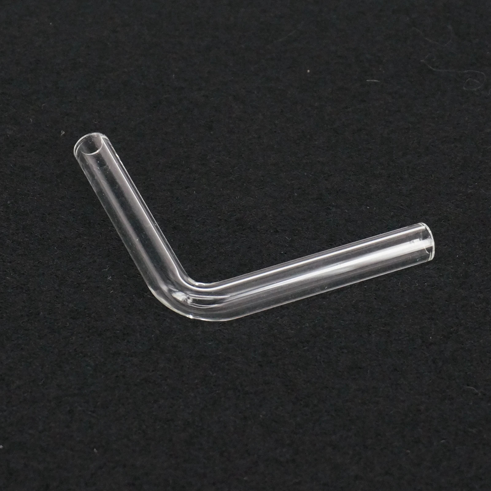 OD 7mm 90 Grad Ellenbogen Labor Glas Gas Guide Rohr Adapter Glaswaren Länge 44mm