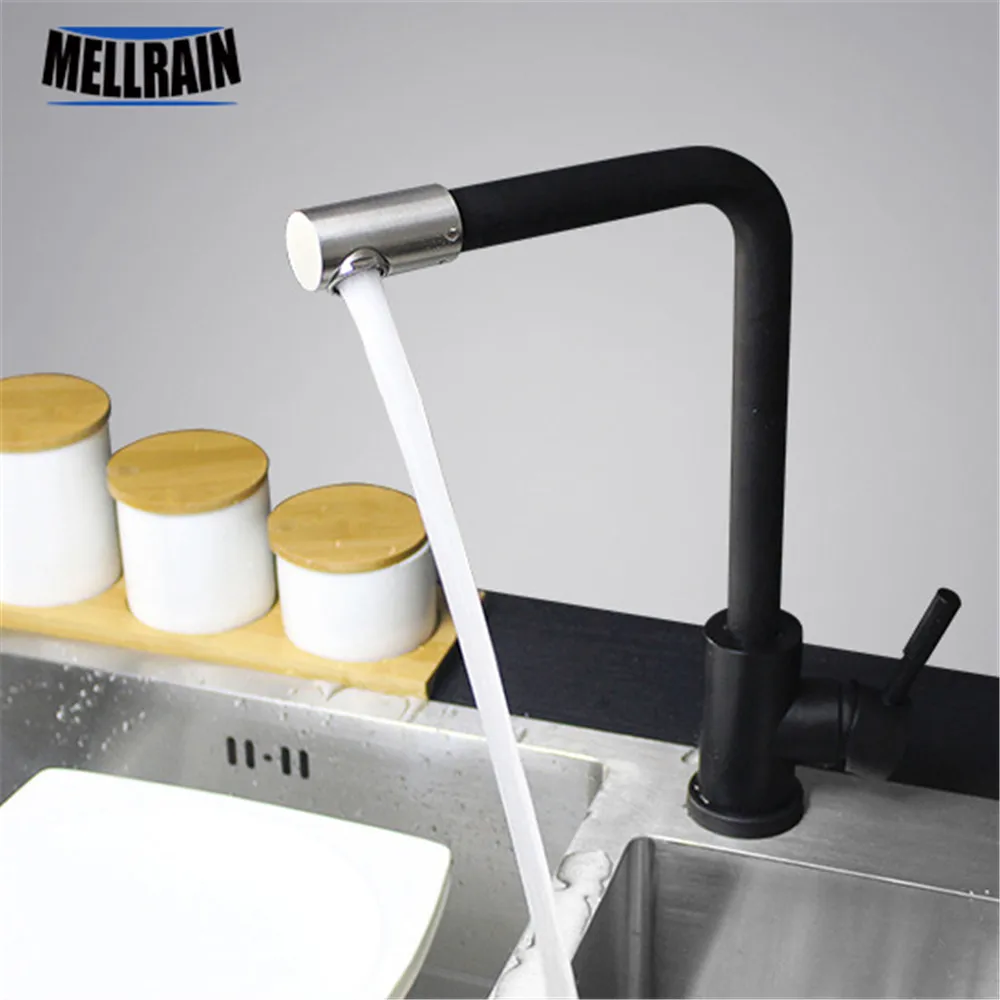 White black color kitchen faucet high quality sink faucet rotation water mixer for kitchen 304 stainless steel material