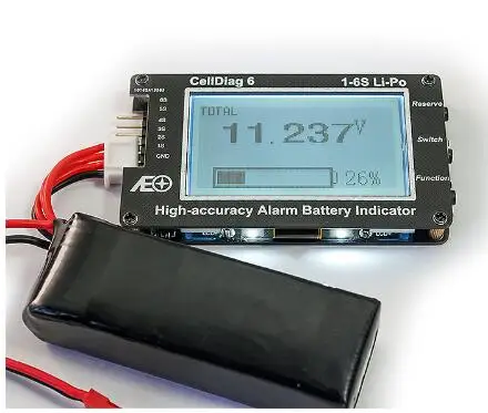 RC C6 High Accuracy Alarm Battery Indicator Lipo battery Voltage Indicator volt meter monitor buzzer Alarm