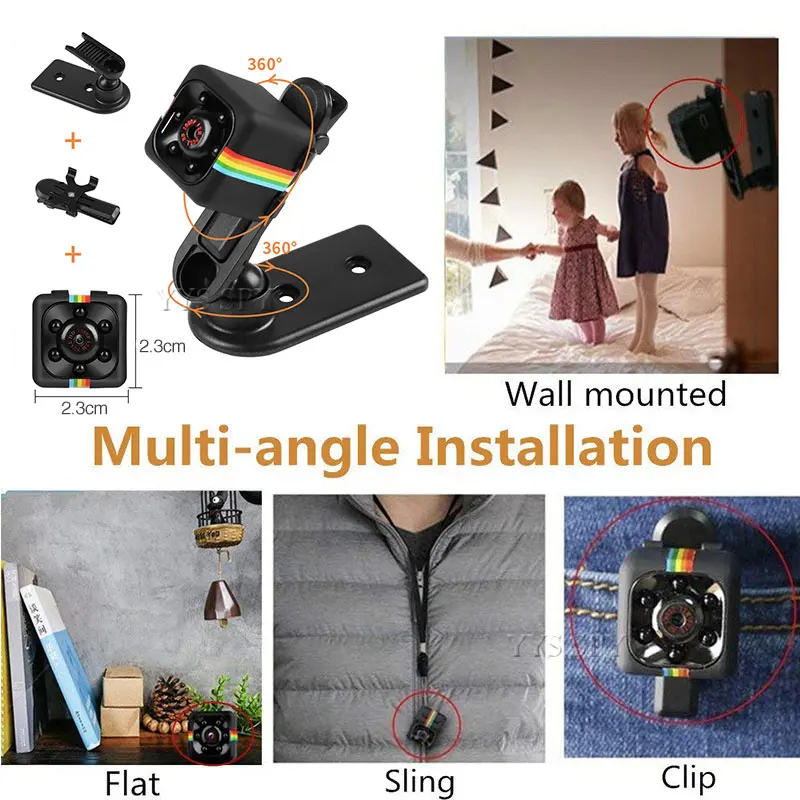 Original New SQ11 HD 1080P/480P Mini Camera Night Vision Gizli Kamera Secret Camara Espia Oculta Micro Cam Support Hidden TF Car