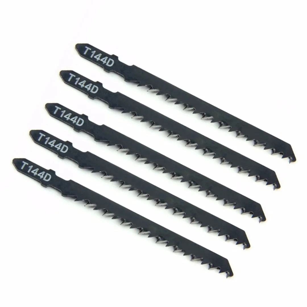 5pcs T144D HCS Curved Jigsaw Blades Extra Long For Wood Cutting 132mm Length