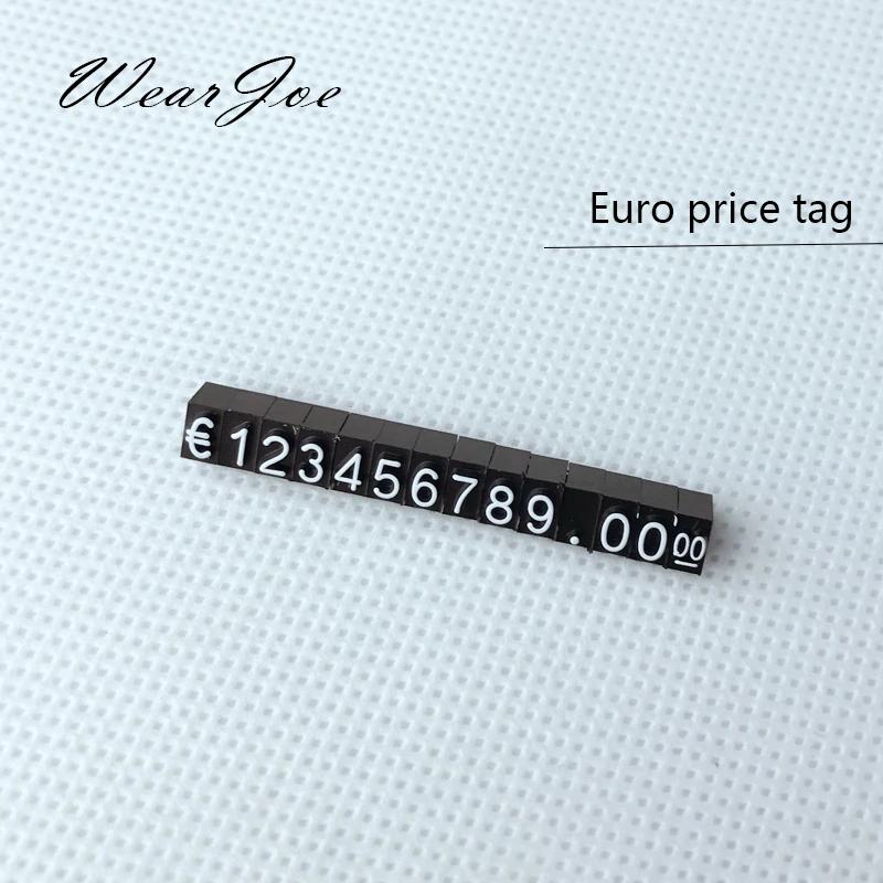 Wholesale 5pcs/lot Mini Acrylic Combined Price Tag Euro HK US Dollar Adjustable Number Pricing Label Jewellery Store Accessories