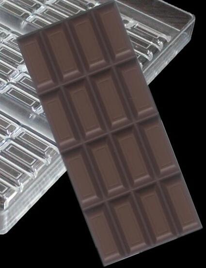 Clear DIY 3 D  4-Lines Big Size Chocolate Bar Mold Polycarbonate Candy Tray Hard PC DIY Chocolate Mould