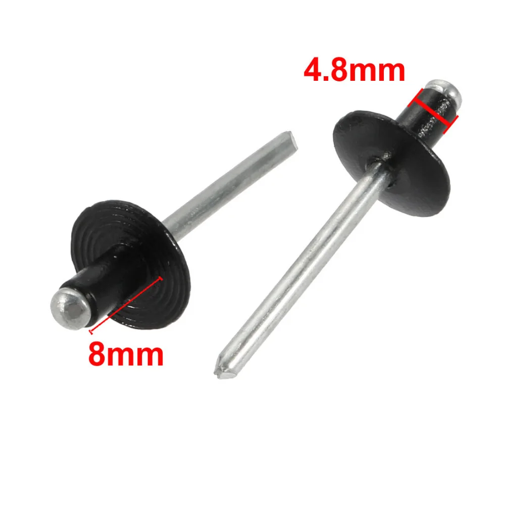 Remaches Pop de aluminio, sujetadores de remache ciego de Brida Grande de extremo abierto para edificios y aviones, 4,8mm x 8/12/14/16mm, 40 unidades
