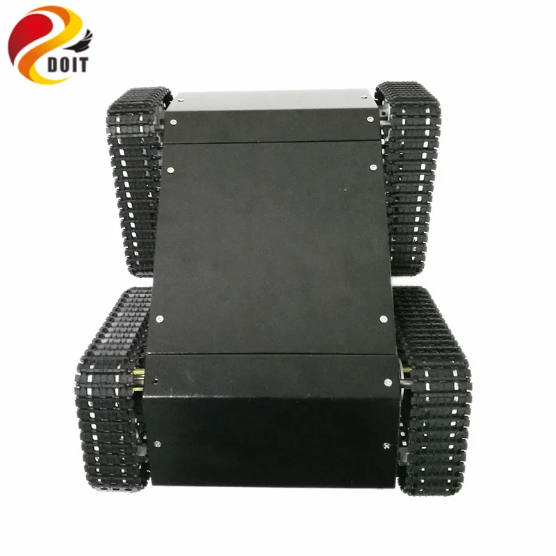 VT-100 de tanque RC negro con espacio cerrado para dispositivos eléctricos, Kit de desarrollo Arduino