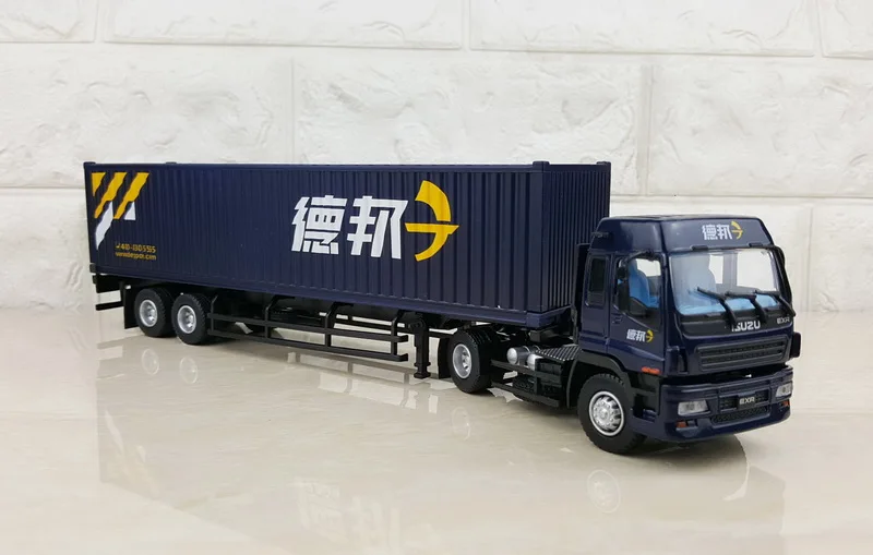 Collectible Alloy Model Gift 1:50 ISUZU EXZ51K Tractor Depon Express Delivery Container Truck Diecast Toy Model For Decoration