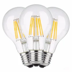 Ampoule Led à filament E27, ampoule halogène edison 2W 4W 6W 8W A60 G60, table de salon intérieure, 220V