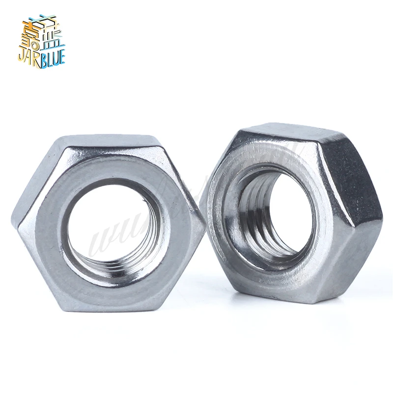 20-50Pcs DIN934 M2 M2.5 M3 M4 M5 M6 M8 304 Stainless Steel Metric Thread Hex Nut Hexagon Nuts  JIANKUI