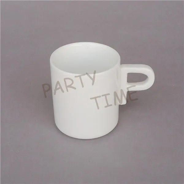 Unique  design coffee cup set, alphabet letter shape handle tea cup, 130cc cup