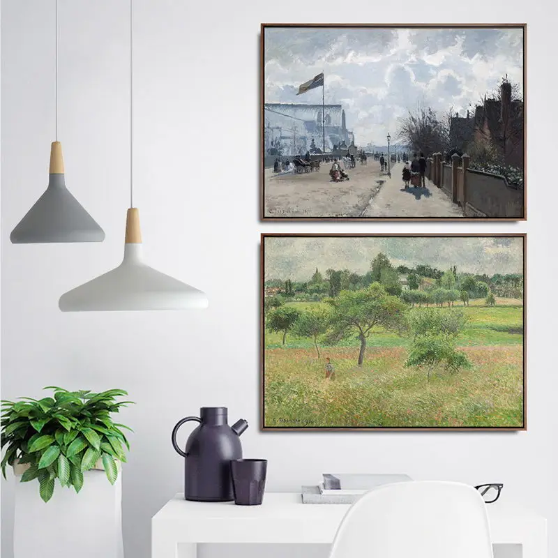 Home Decoration Art Wall Pictures  Poster Print Canvas Printings Paintingsn French Camille Pissarro Crystal Palace