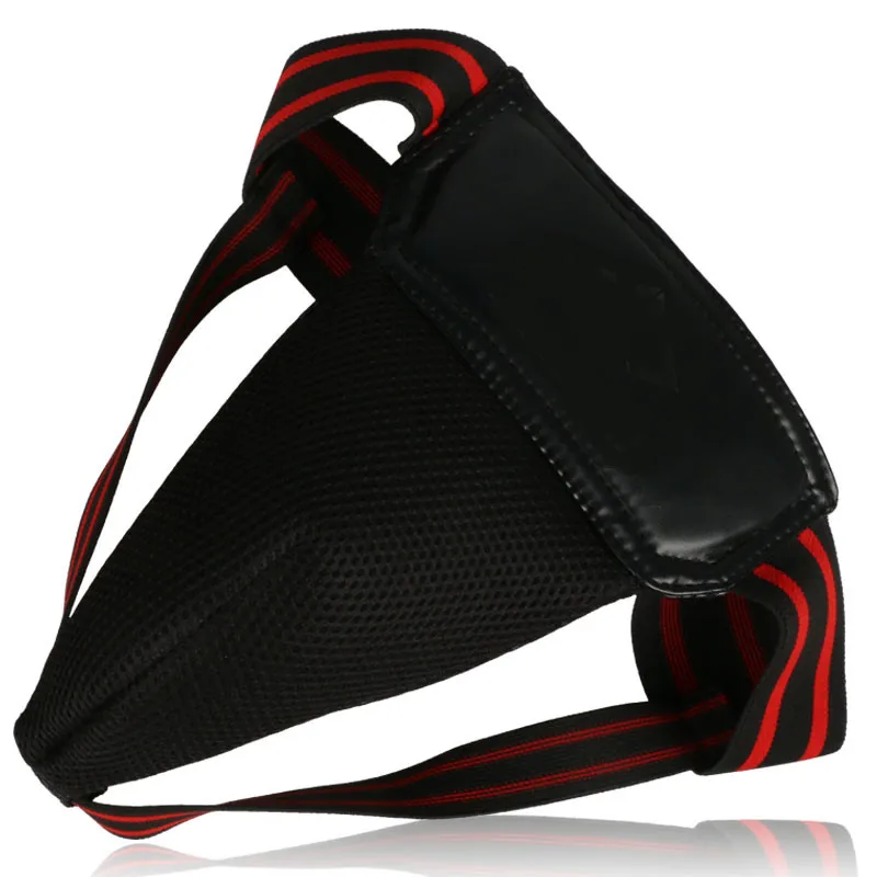 Hot Wholesale Red Black Adult Male MMA Jockstrap Sanda Groin Guards Taekwondo Crotch Protector Kick Boxing Protection Guard