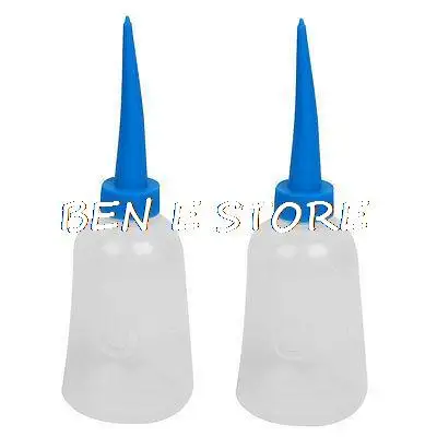 2PCS 150ML Plastic Alcohol Chemical Reagent Dispenser Bottle Clear White Blue