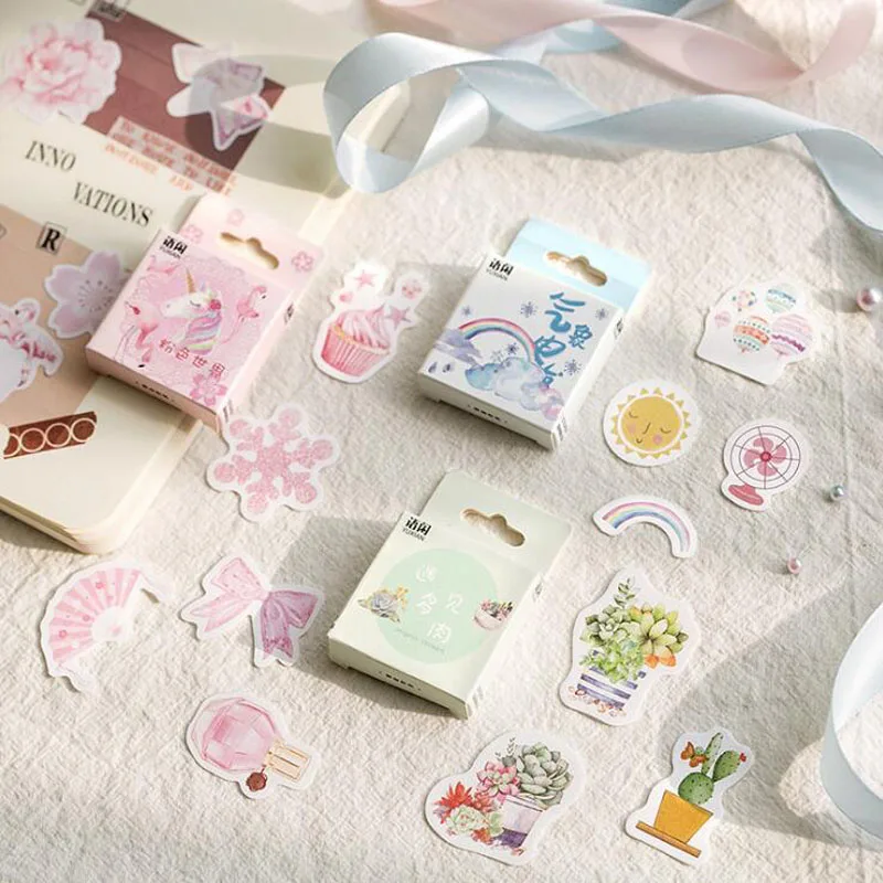 45Pcs/set Kawaii Dog Travel Log Sticker Creativa DIY Scrapbook Diary Notebook Stick Pattern Office School Supplies Stationery