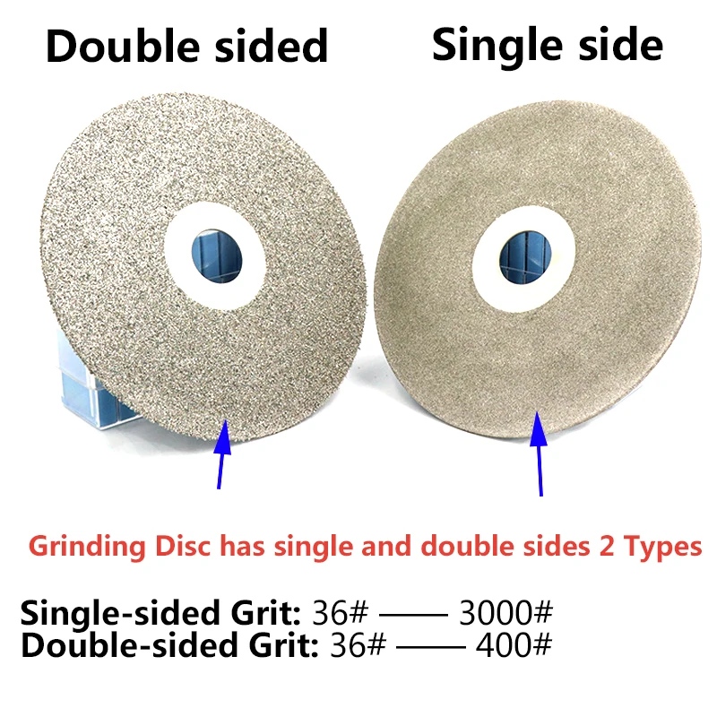 4 inch Diamond Coated Grinding Disc 36-3000# Single Double side Flat Lap Wheel Lapidary Polishing Tools For Jade Agate Crystal