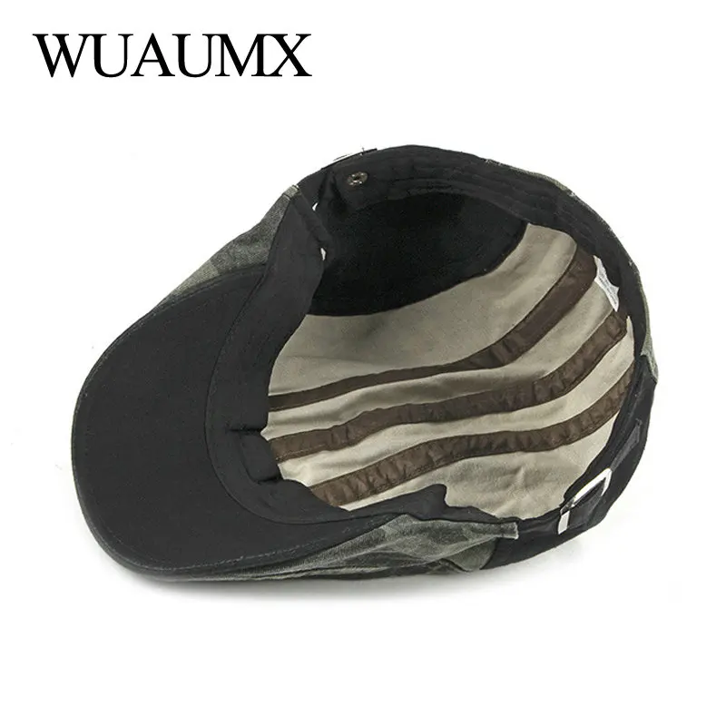 Camouflage Berets Hats for Men Women Patchwork Herringbone Caps Washed Cotton Newsboy Cap Cabbie Ivy Flat Hat Adjustable 6